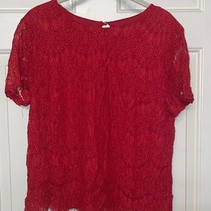Red lace blouse